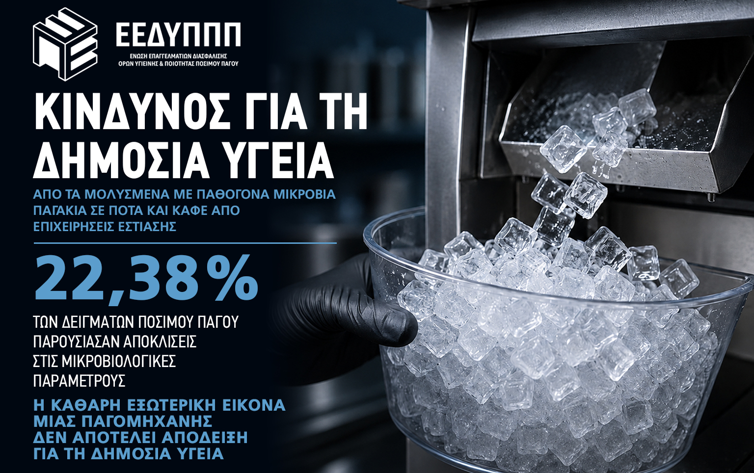 Κίνδυνος για τη δημόσια υγεία από τα μολυσμένα με παθογόνα μικρόβια παγάκια
